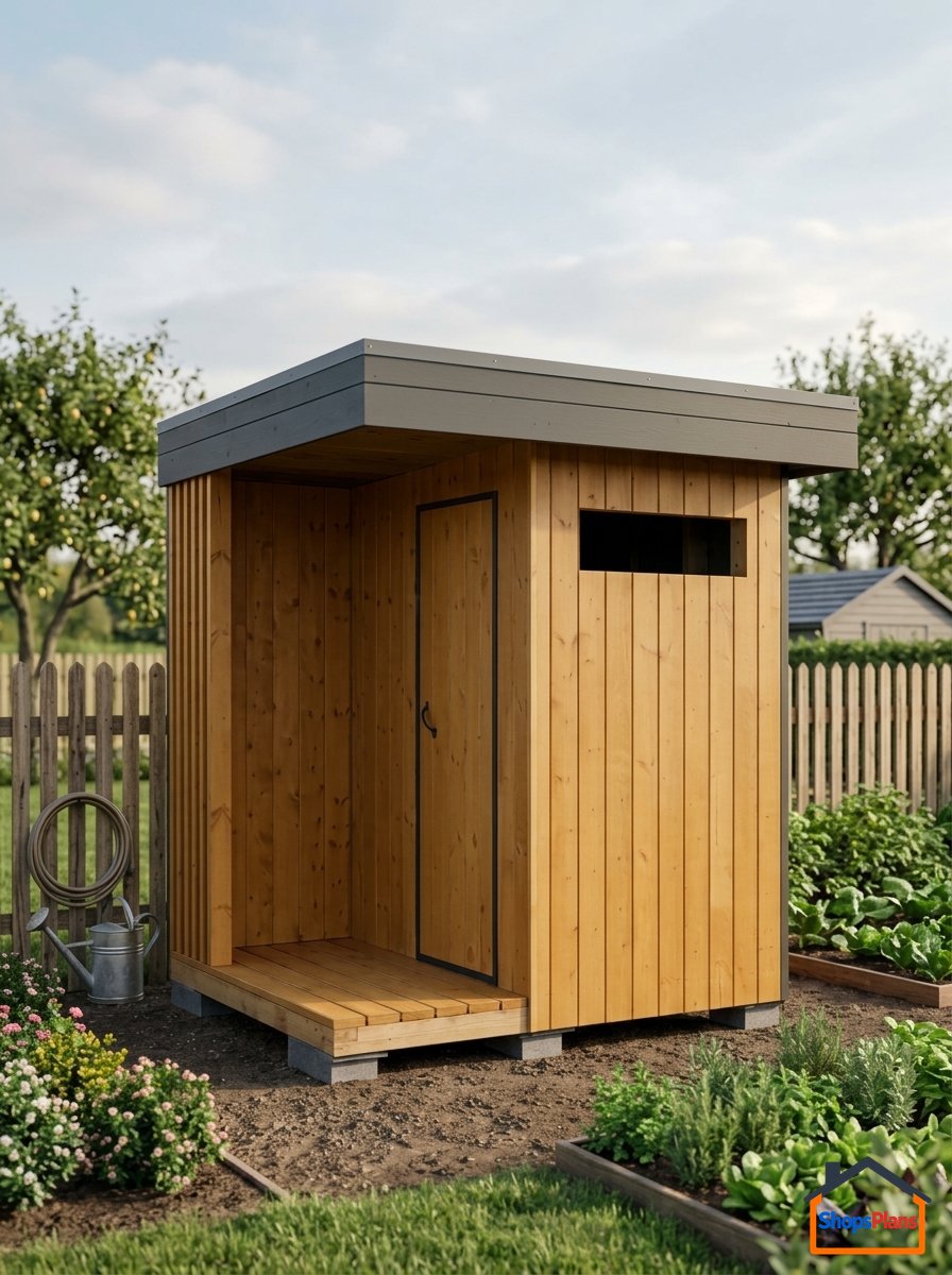 Wooden Garden Toilet Cabin - Photo 1
