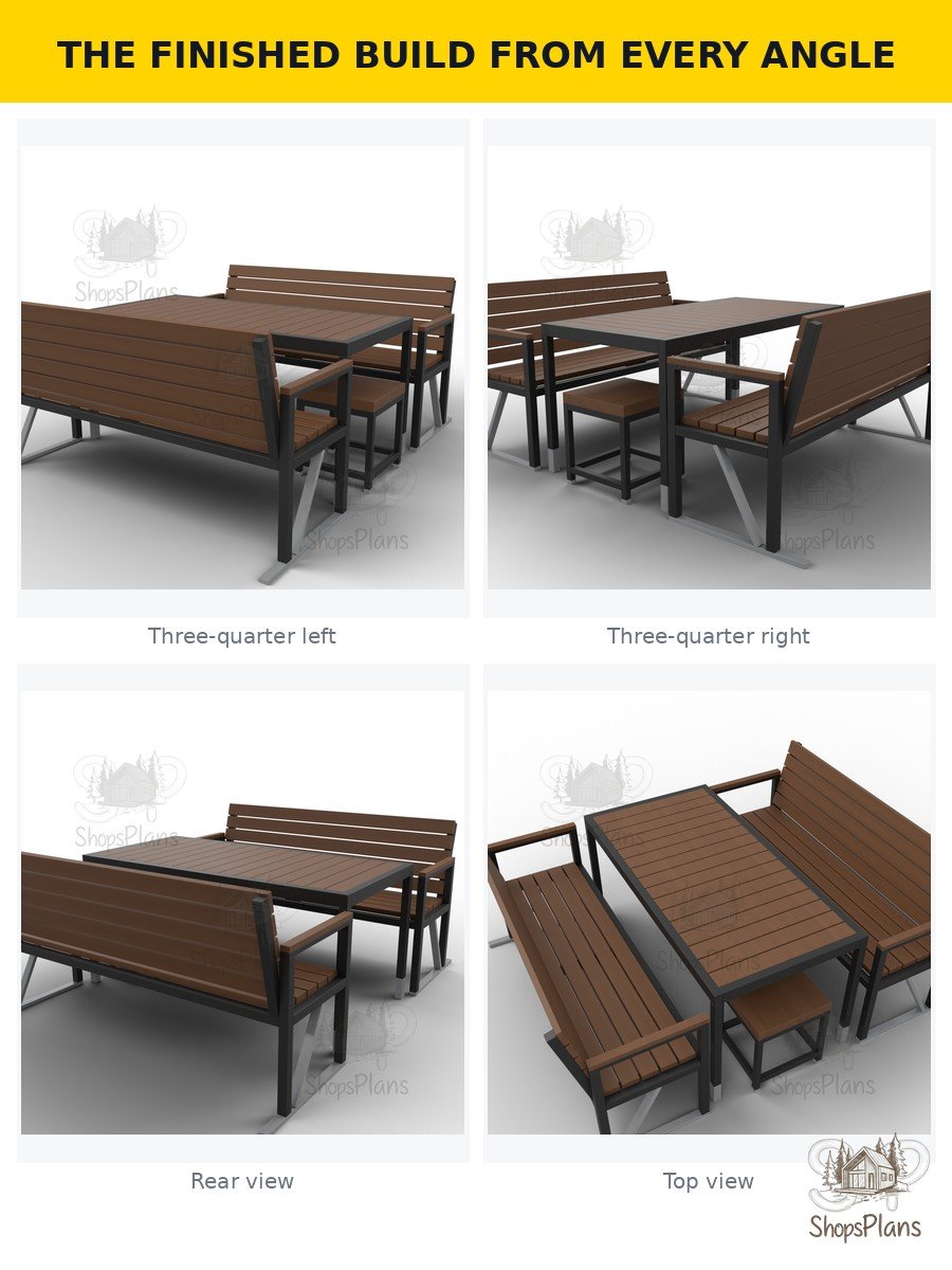 Modern Metal Outdoor Furniture Set - Photo 6