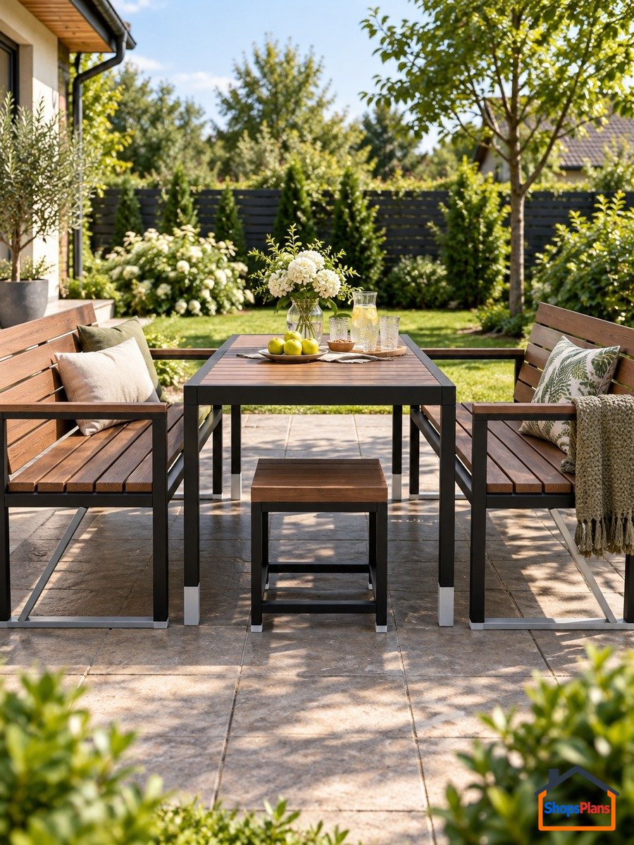 Modern Metal Outdoor Furniture Set - Photo 1