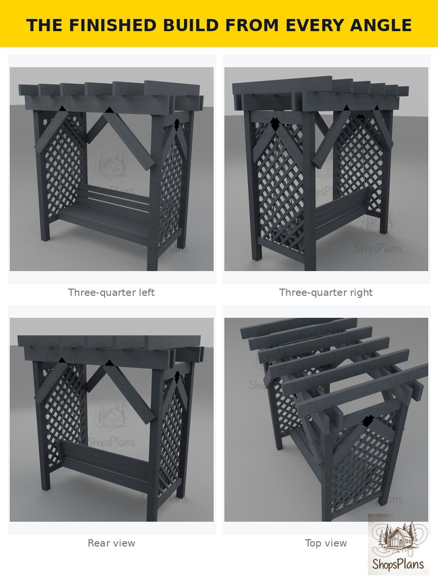 Garden Pergola Swing with Trellis - Photo 5