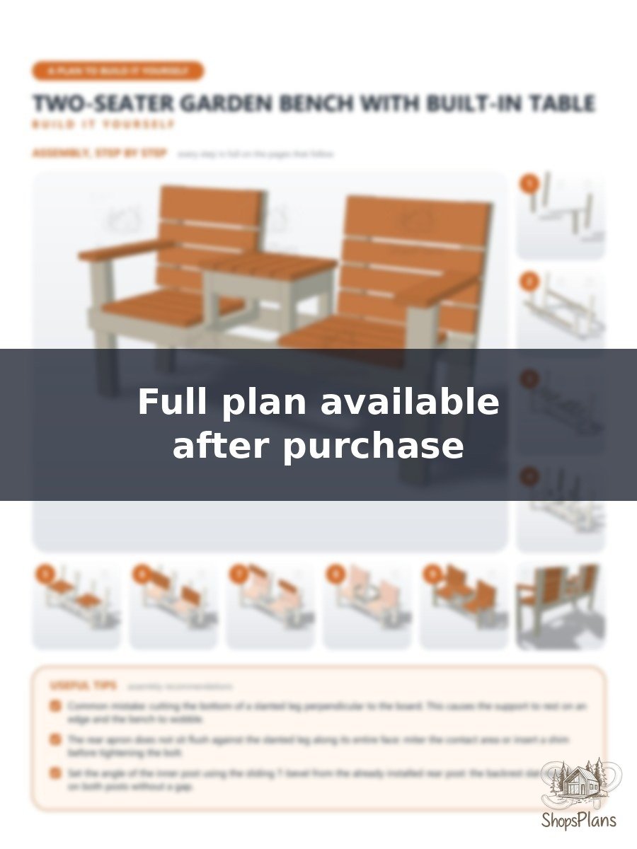 Garden Bench with Center Table - Photo 5