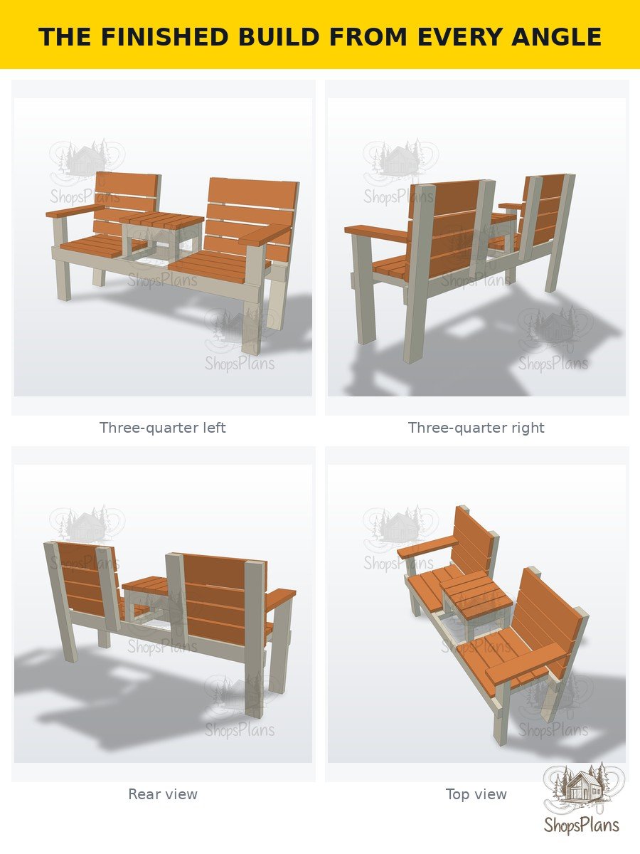 Garden Bench with Center Table - Photo 6