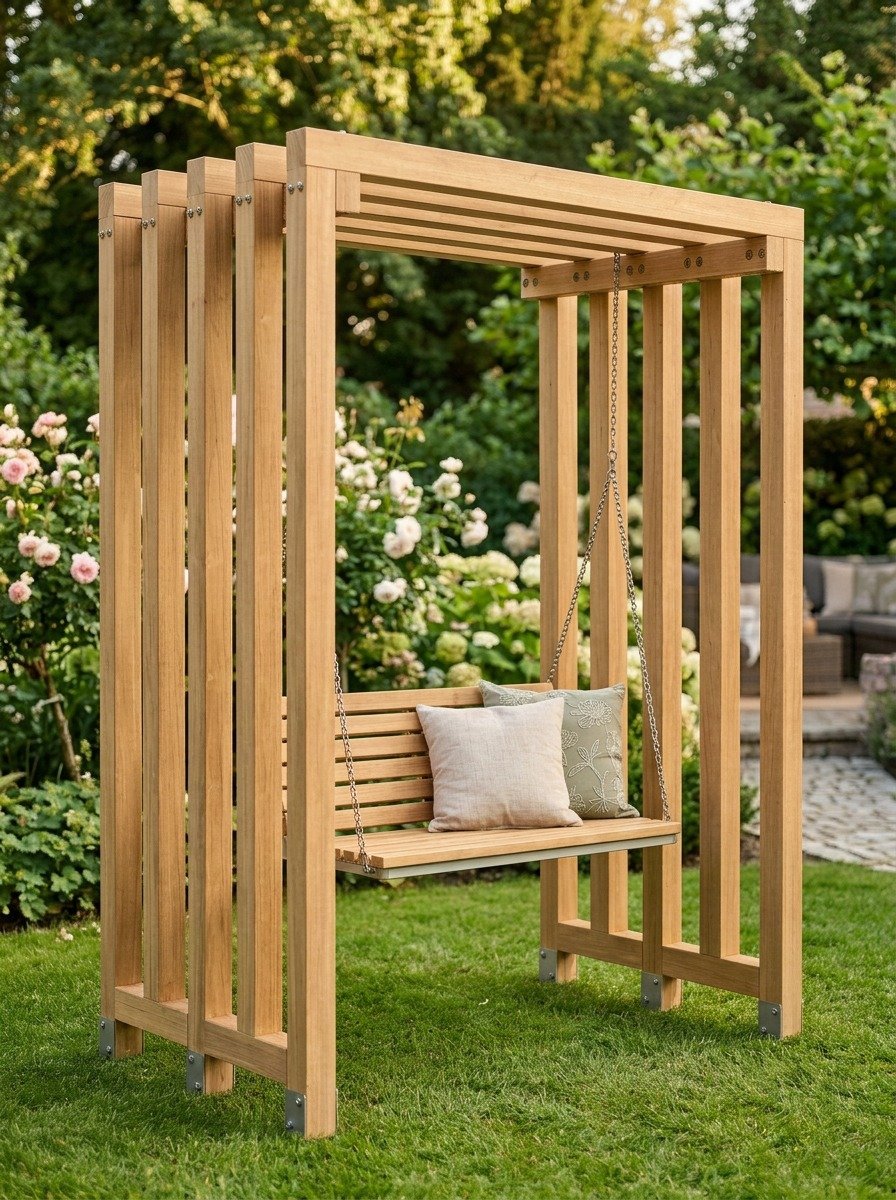Garden Swing Bench With Canopy - Photo 2