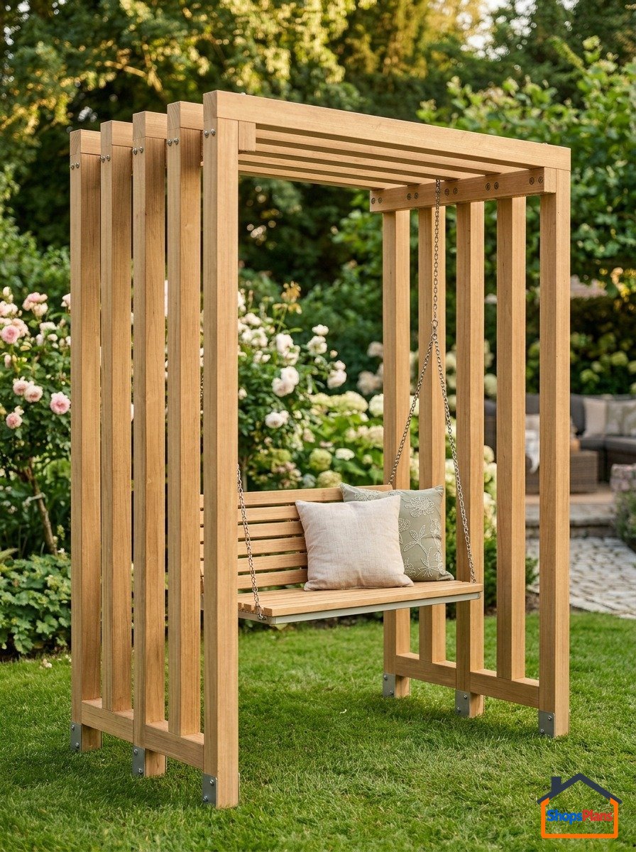 Garden Swing Bench With Canopy - Photo 1