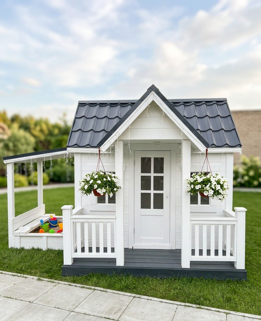 Kids Wooden Playhouse with Sandbox - Photo 2