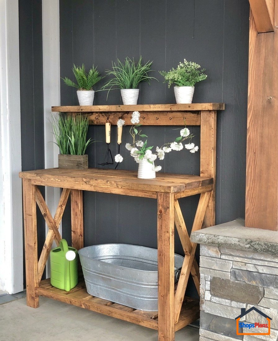 Garden Potting Bench - Photo 1